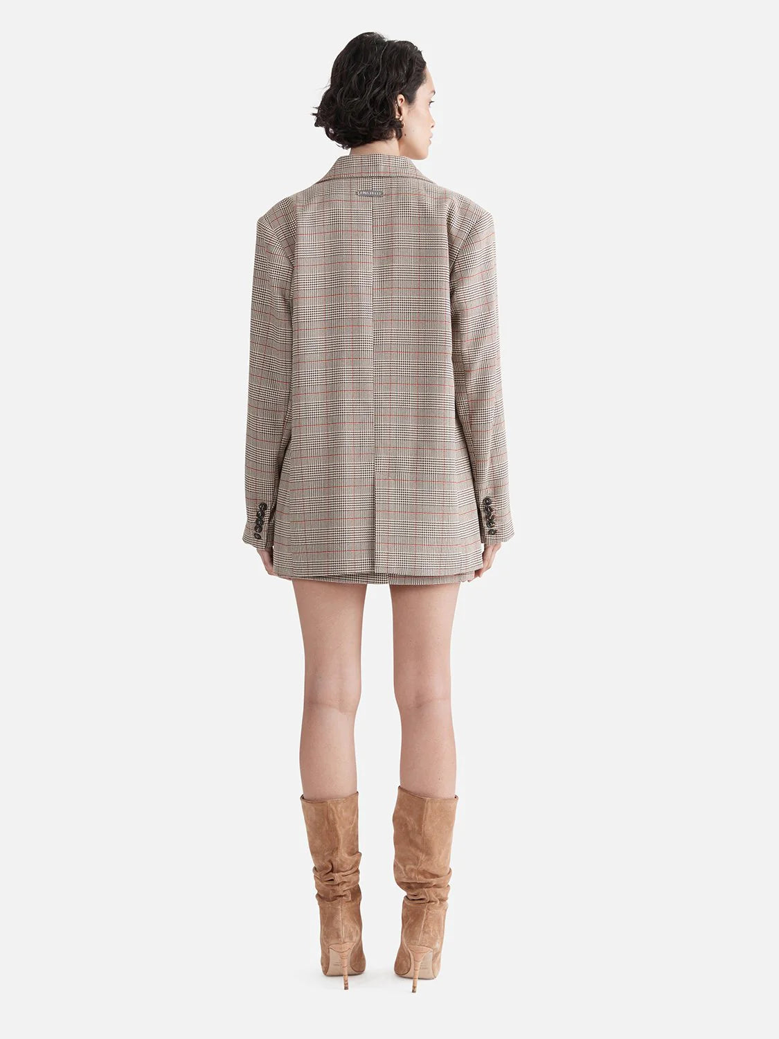 Elysian Collective Ena Pelly Elena Boyfriend Blazer Mini Check