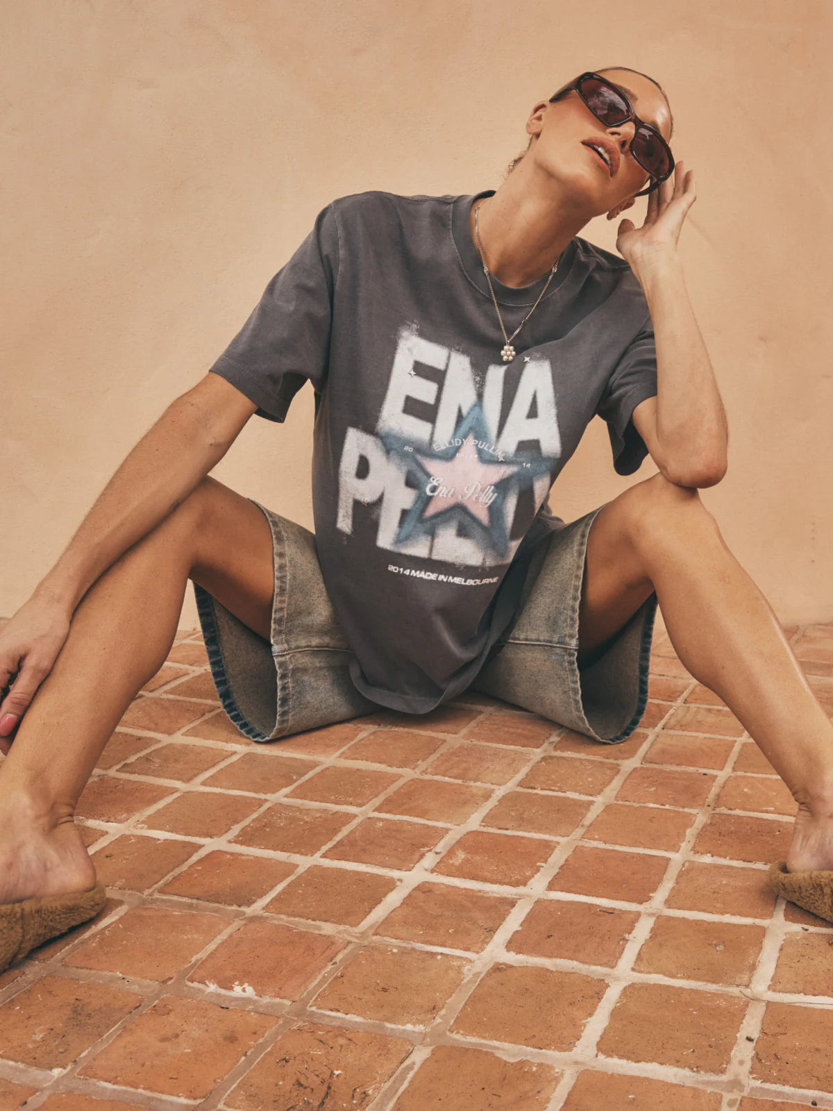 Elysian Collective Ena Pelly Ellidy Pullin Aurora Tee Washed Black