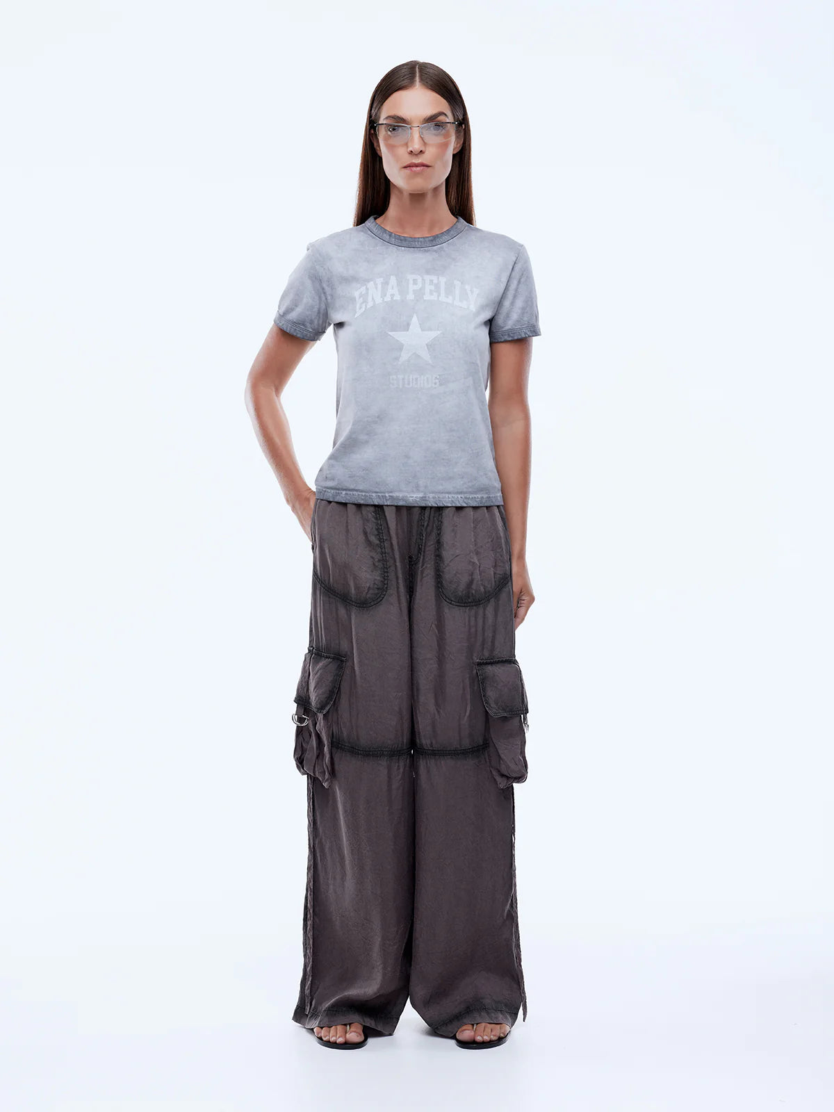 Elysian Collective Ena Pelly Ellidy Pullin Fading Star Relaxed Baby Tee Gradient Grey