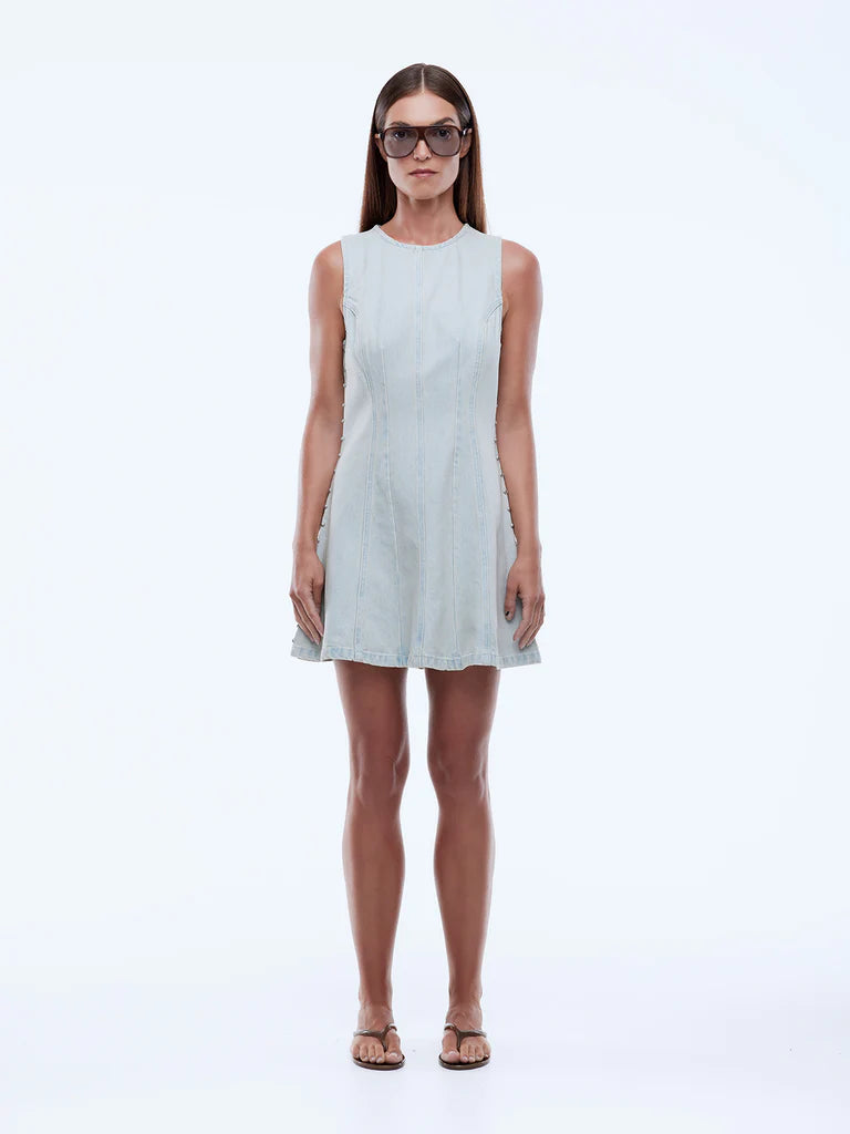 Elysian Collective Ena Pelly Ellidy Pullin Stellar Denim Dress Light Blue 