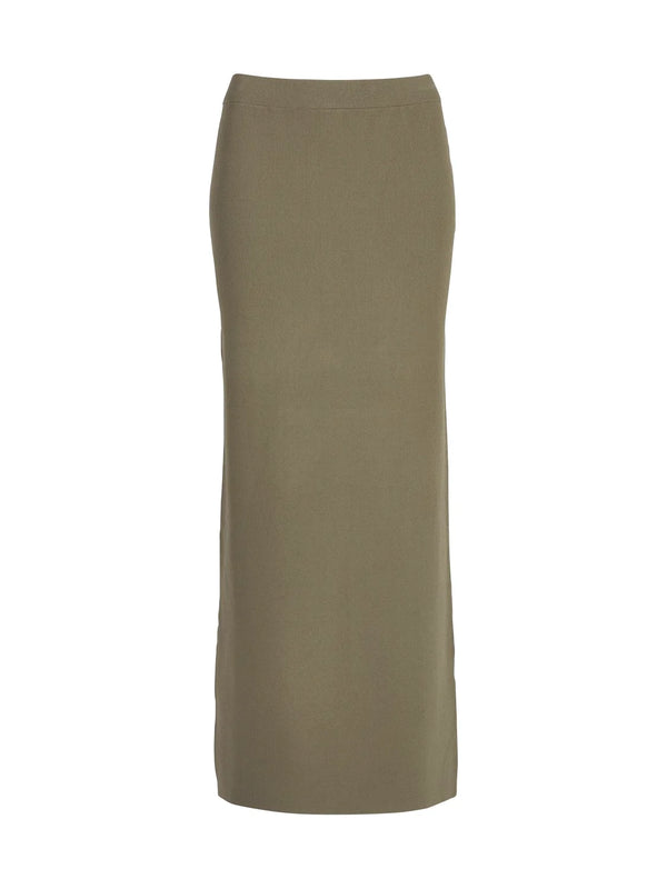 Elysian Collective Ena Pelly Evie Luxe Knit Maxi Skirt Olive