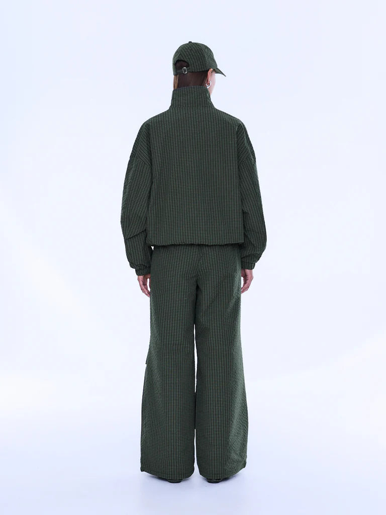 Elysian Collective Ena Pelly Fallon Zip Through Jacket Olive Check