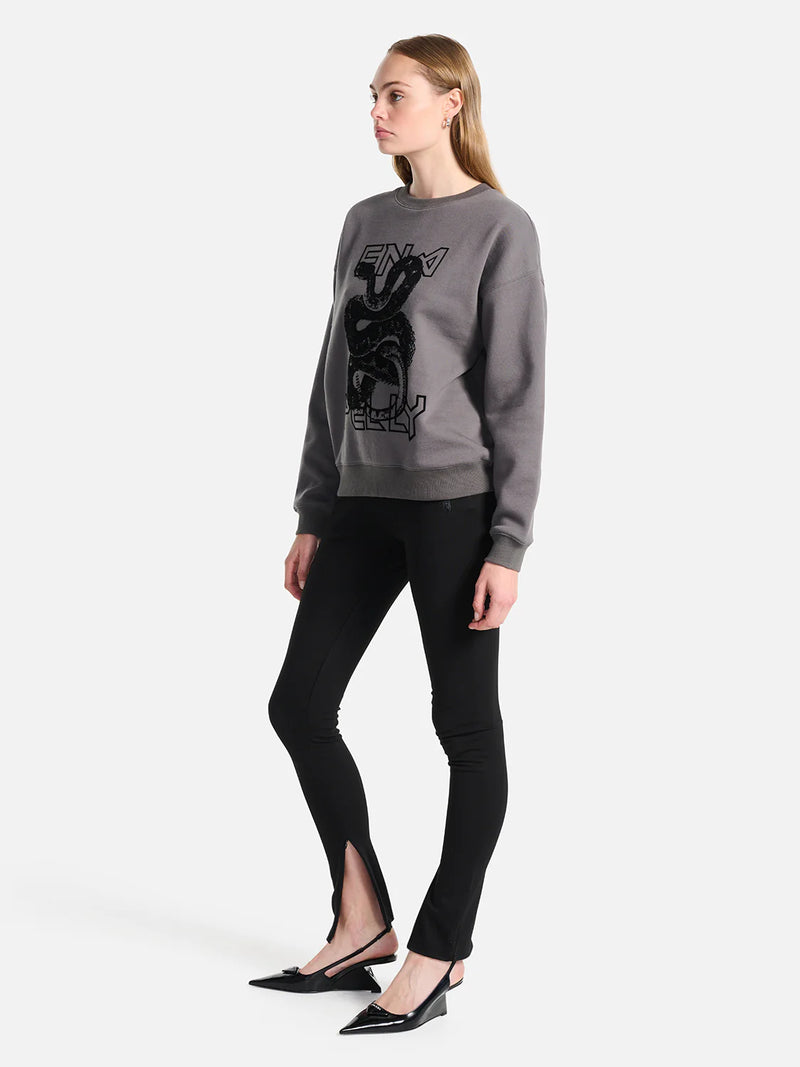 Elysian Collective Ena Pelly Flocked Python Relaxed Sweater Cha
