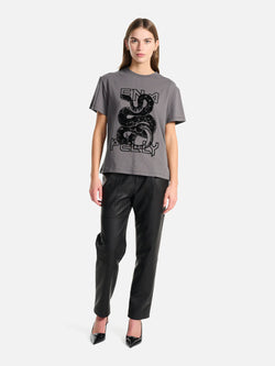 Elysian Collective Ena Pelly Flocked Python Relaxed Tee Charcoal
