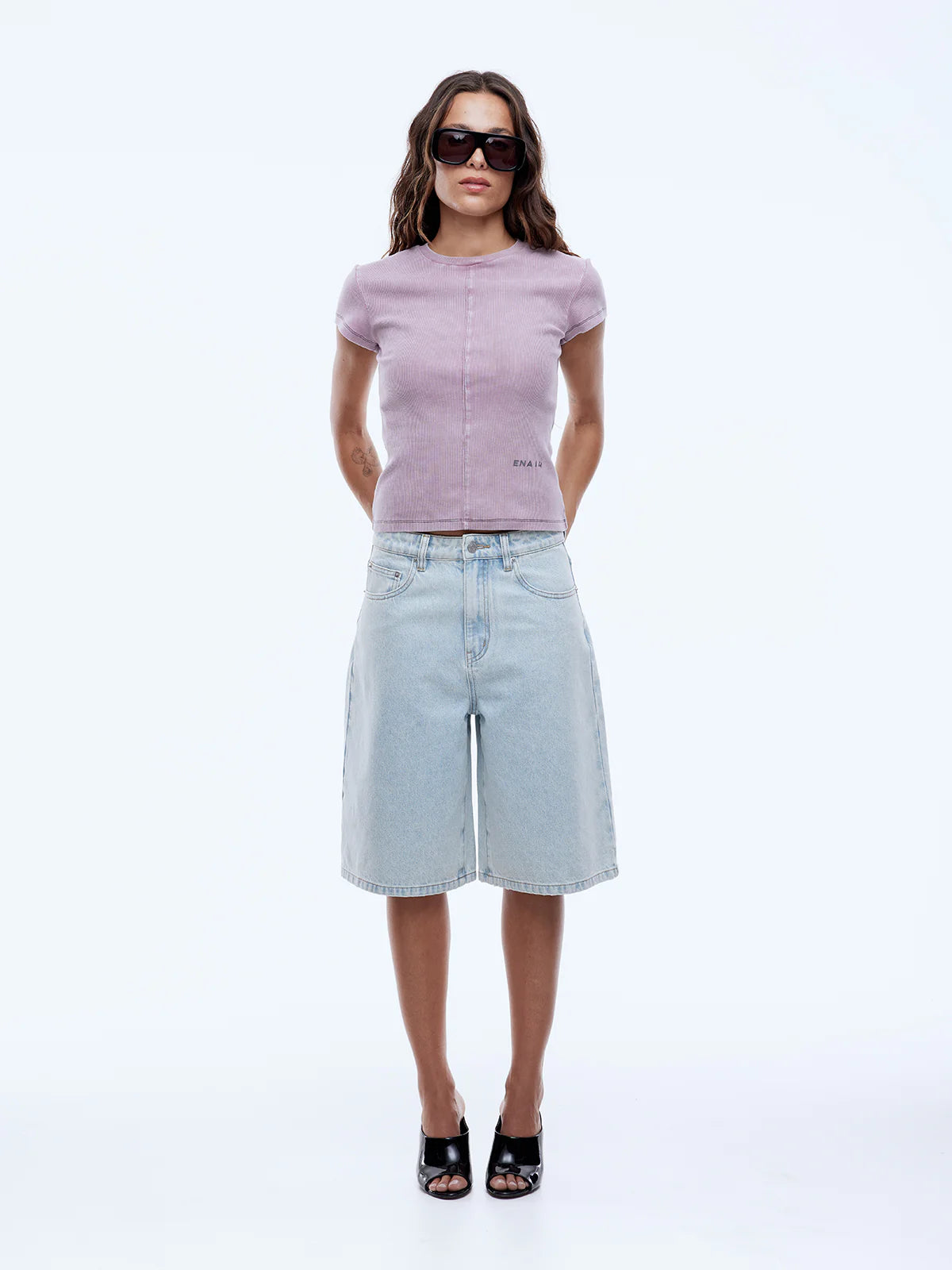 Elysian Collective Ena Pelly Gracie Bermuda Short Light Wash