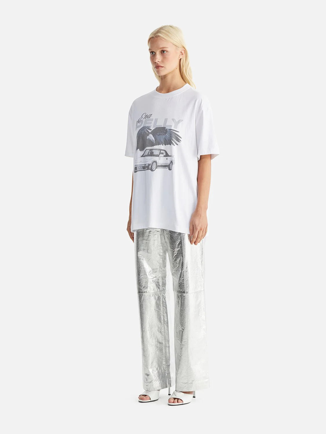 Elysian Collective Ena Pelly Jessie Oversized Tee Drift White