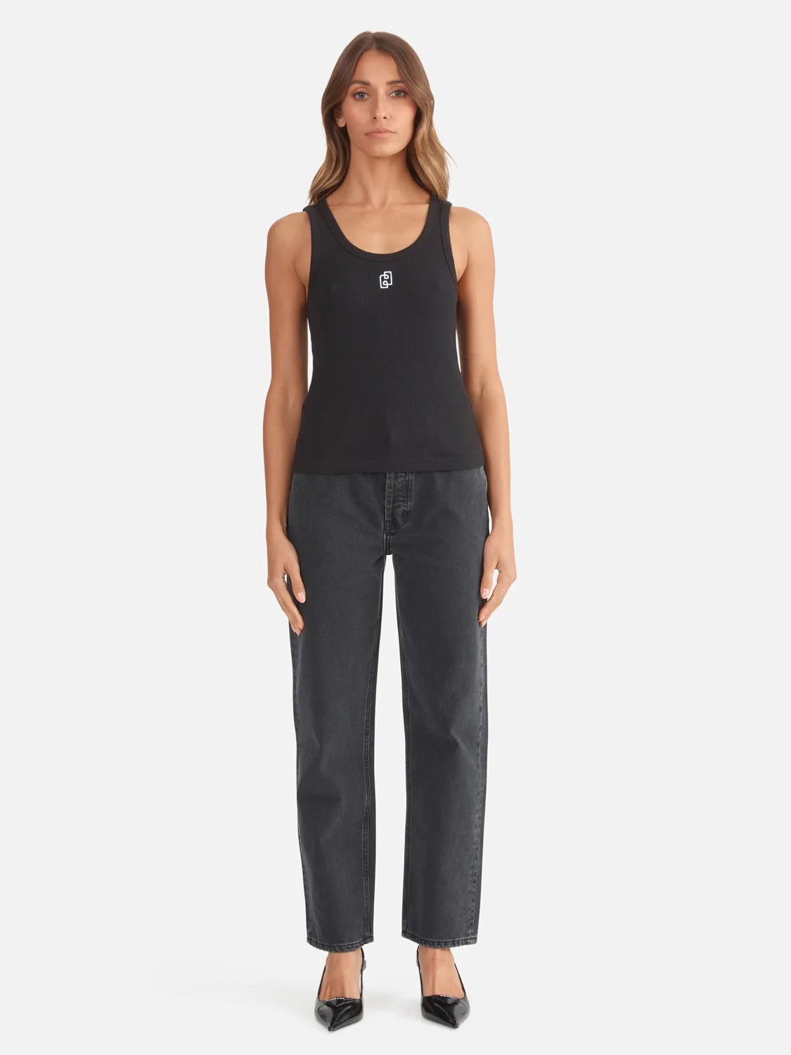 Elysian Collective Ena Pelly Kendall Monogram Tank Black