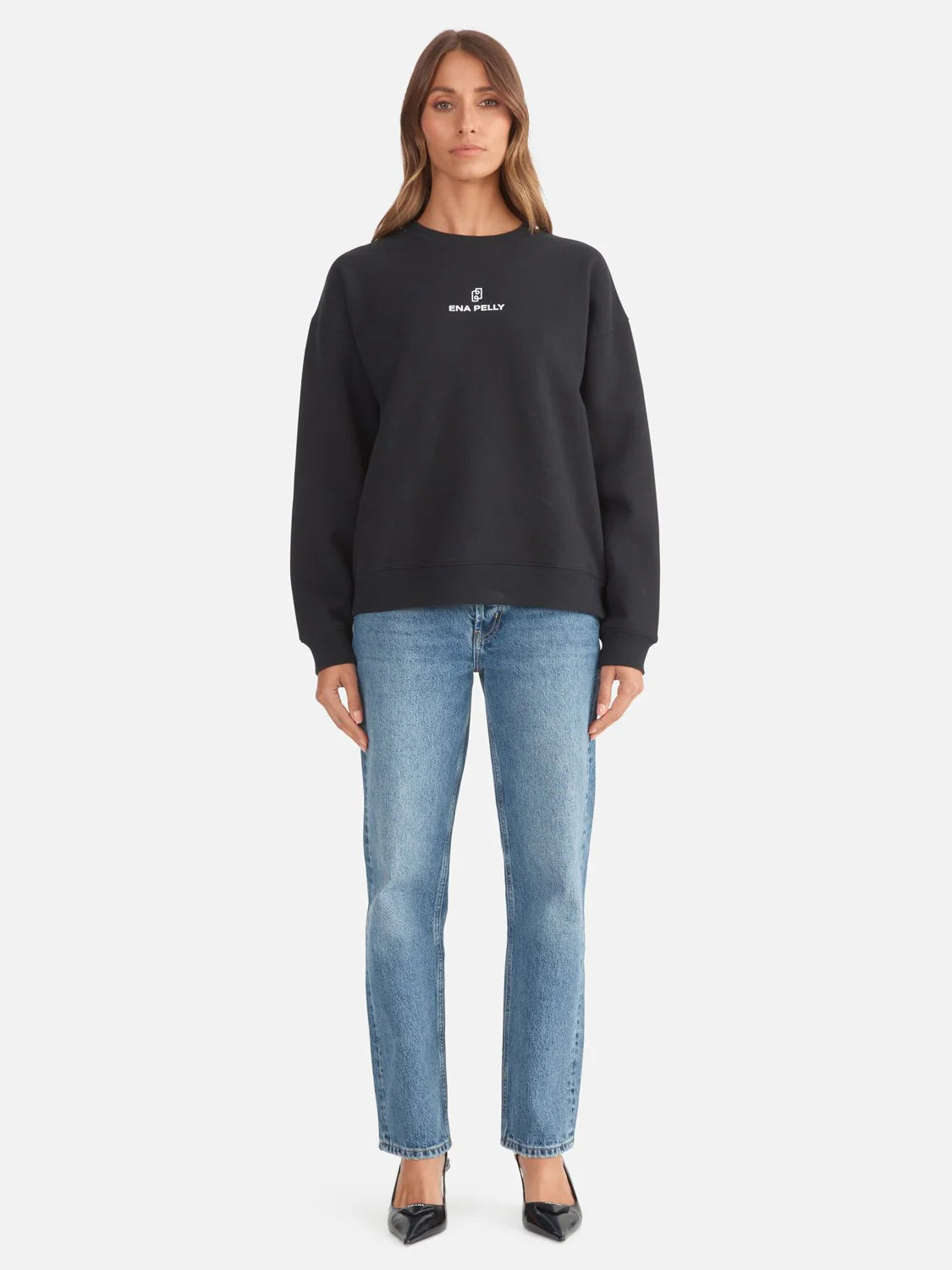 Elysian Collective Ena Pelly Lexi Monogram Sweater Black