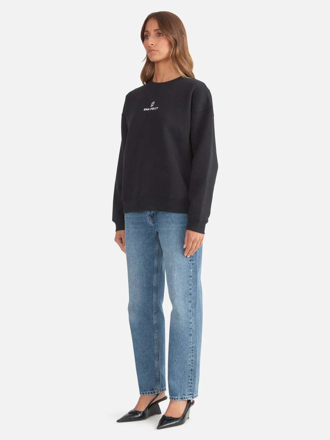 Elysian Collective Ena Pelly Lexi Monogram Sweater Black