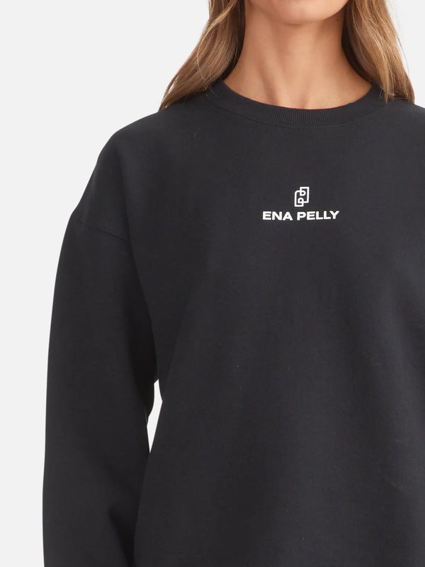 Elysian Collective Ena Pelly Lexi Monogram Sweater Black