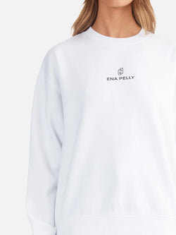 Elysian Collective Ena Pelly Lexi Monogram Sweater White