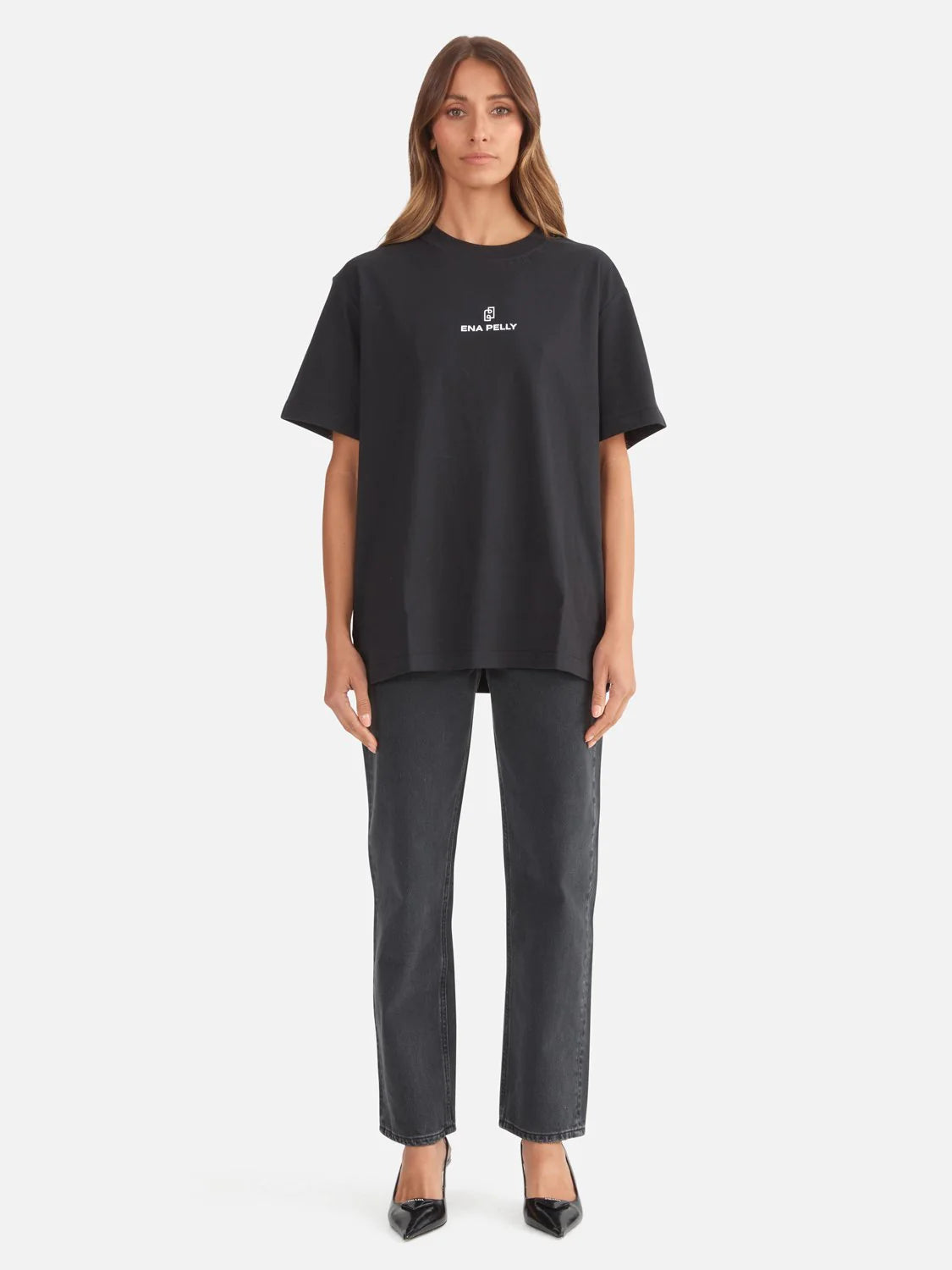 Elysian Collective Ena Pelly Lexi Monogram Tee Black