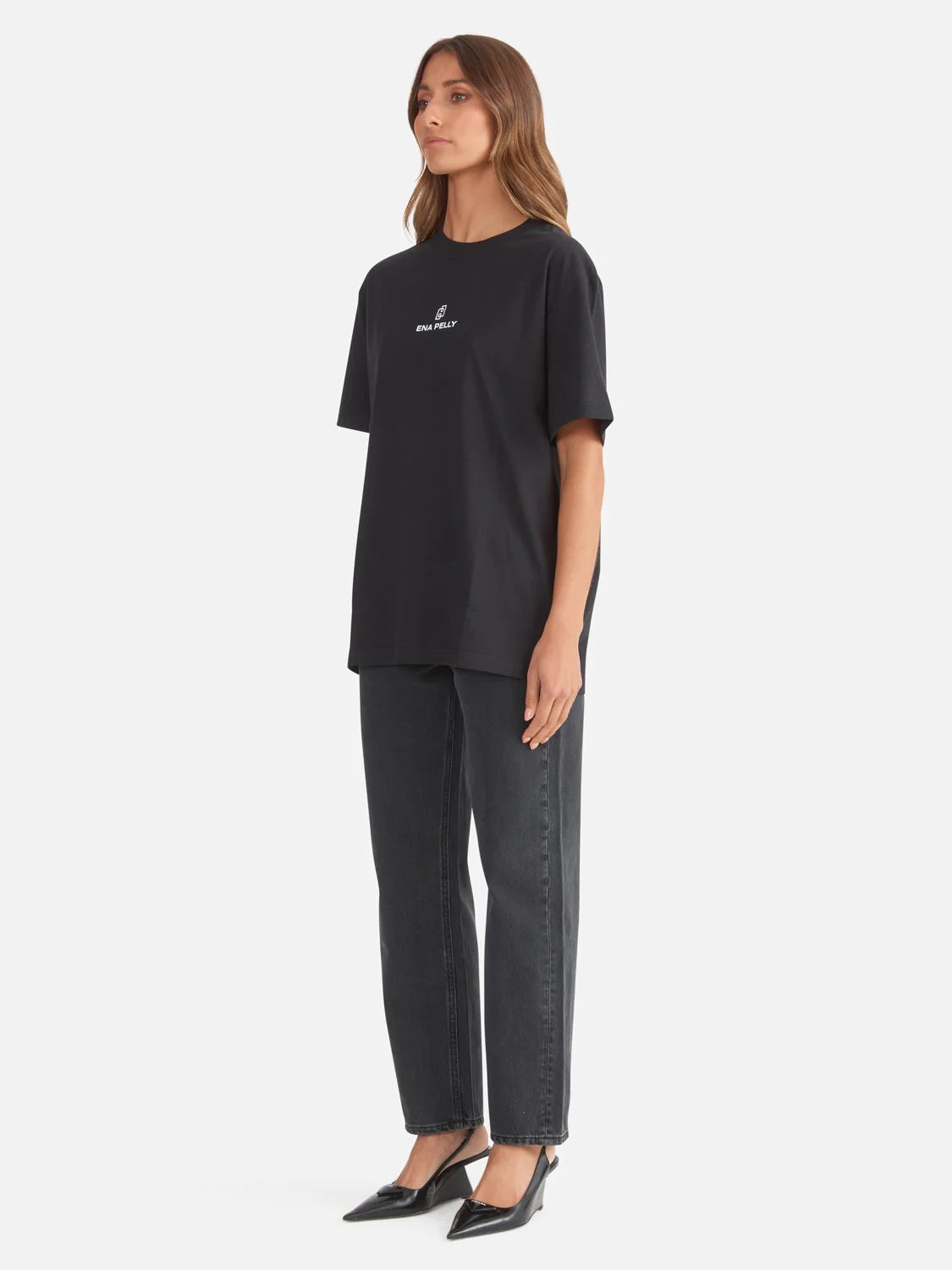 Elysian Collective Ena Pelly Lexi Monogram Tee Black