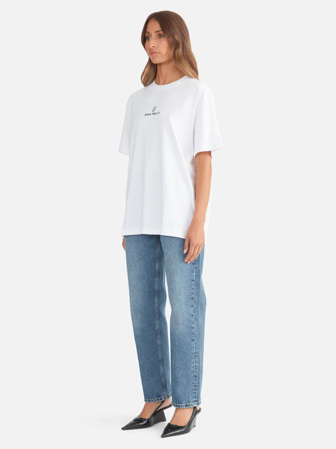 Elysian Collective Ena Pelly Lexi Monogram Tee White