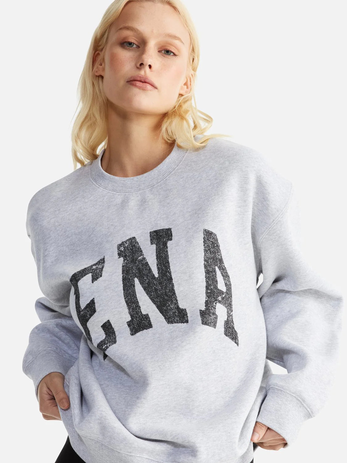 Elysian Collective Ena Pelly Lilly Oversized Sweater Collegiate Grey Marle