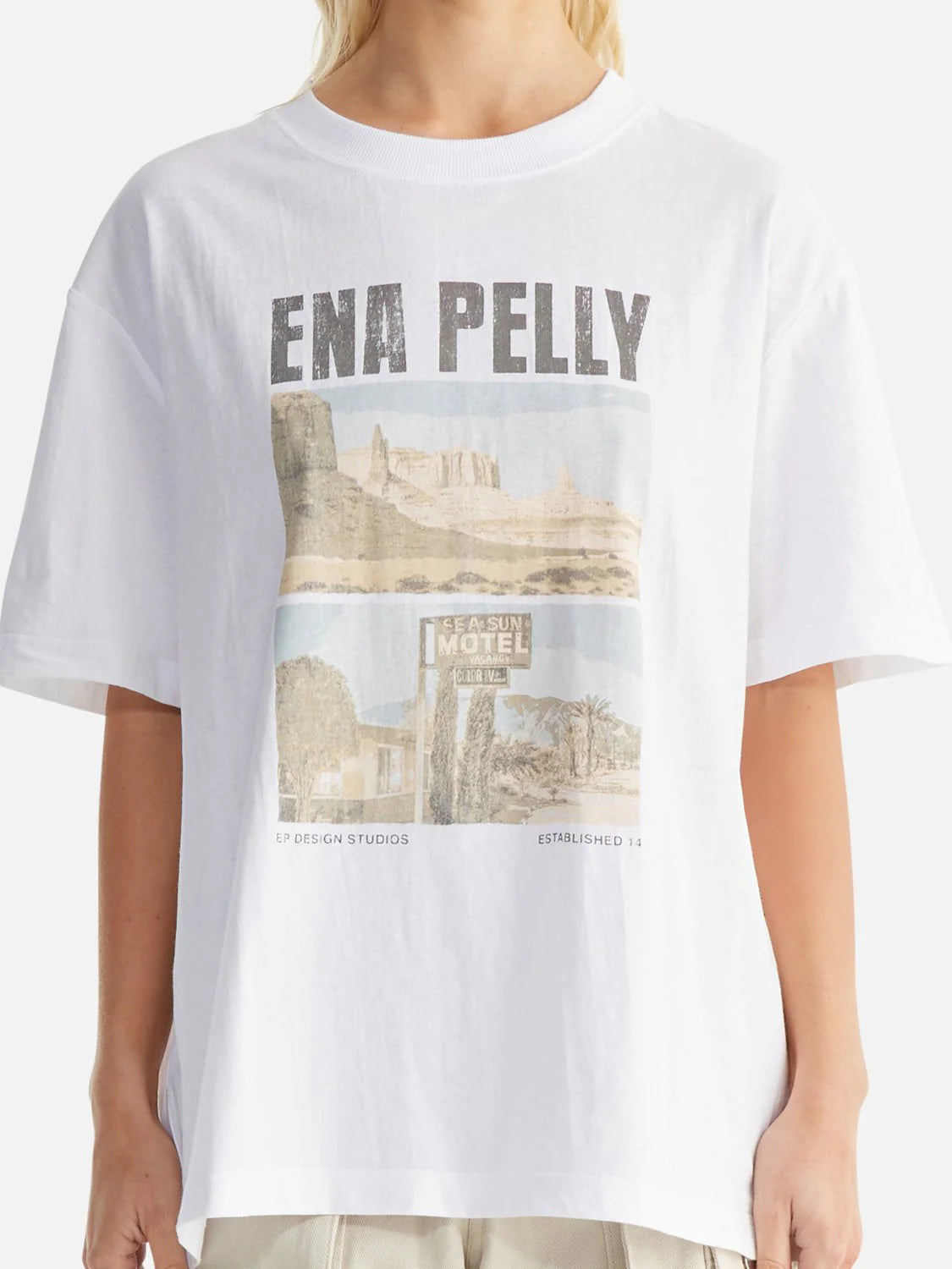 Elysian Collective Ena Pelly Luna Oversized Tee Nevada White