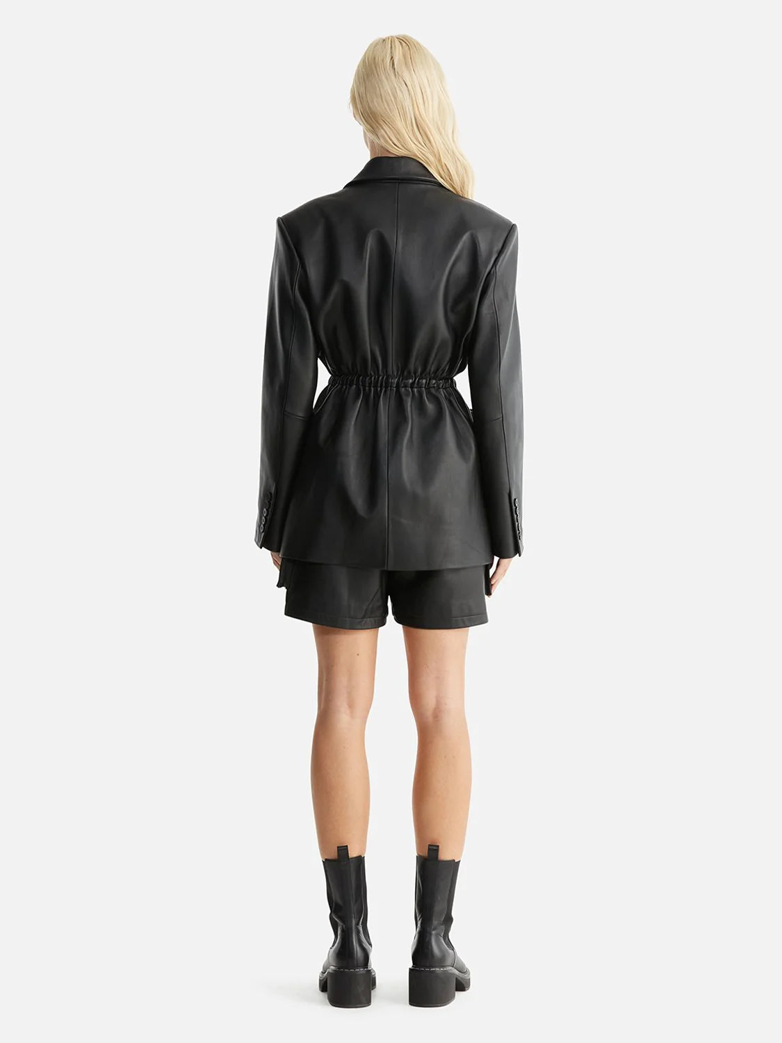 Elysian Collective Ena Pelly Marco Leather Blazer Black