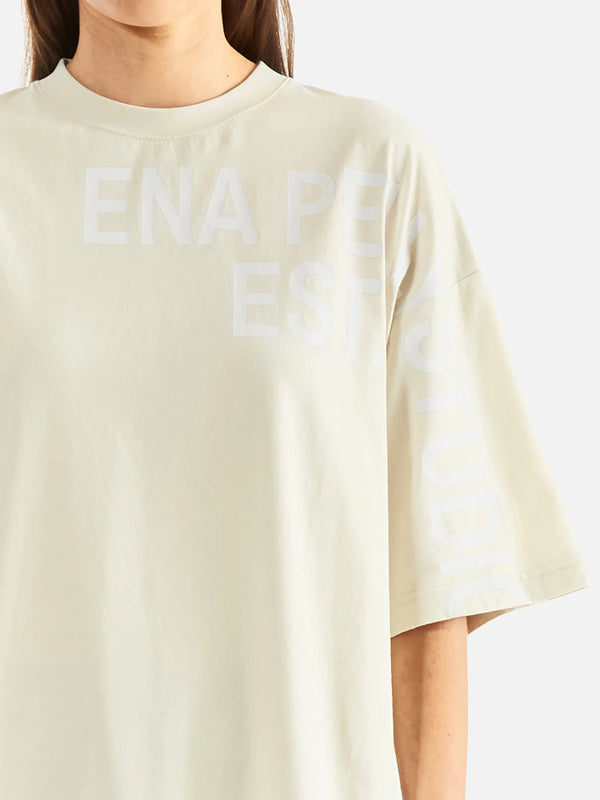 Elysian Collective Ena Pelly Mia Oversized Tee Off White Wash Cement
