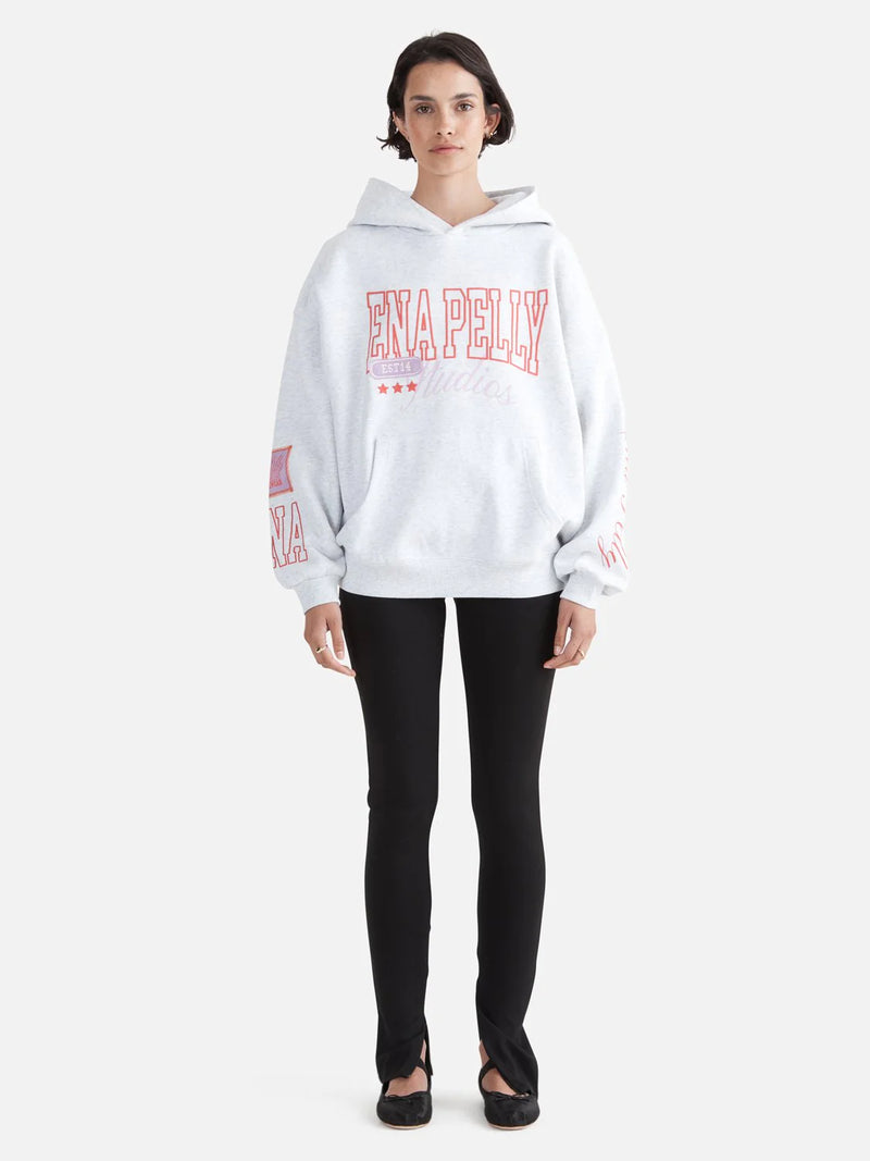 ENA PELLY - MIX OVERSIZED HOODIE (WHITE MARLE)