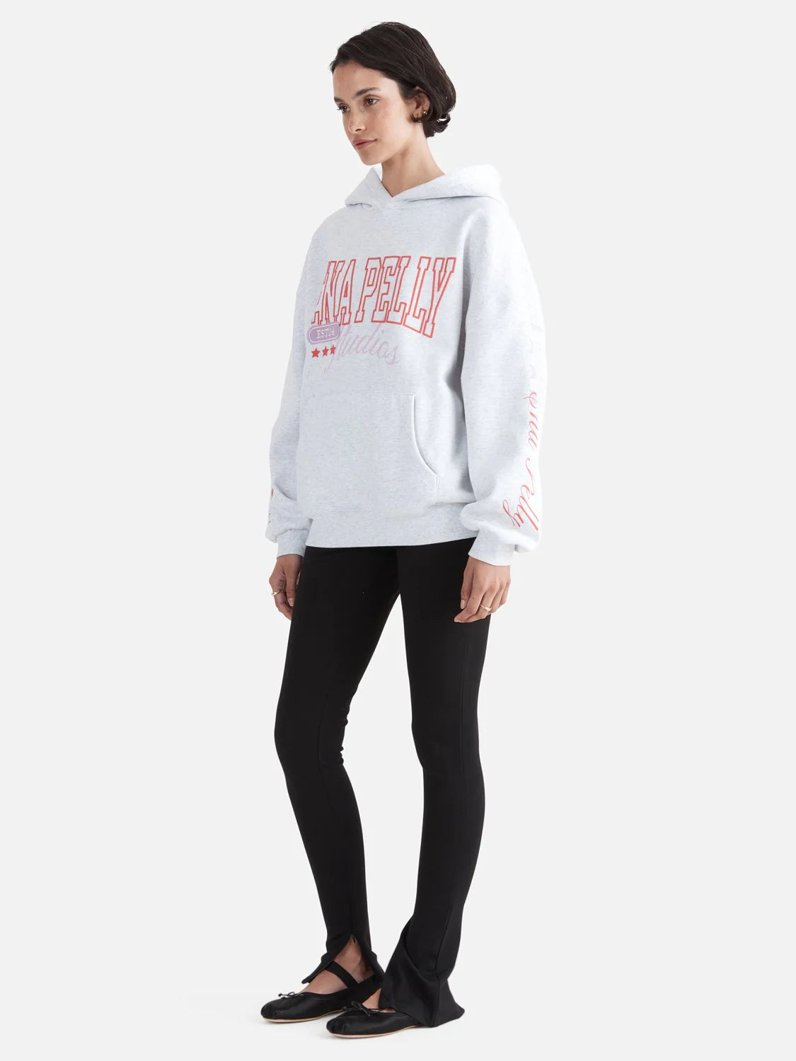 ENA PELLY - MIX OVERSIZED HOODIE (WHITE MARLE)