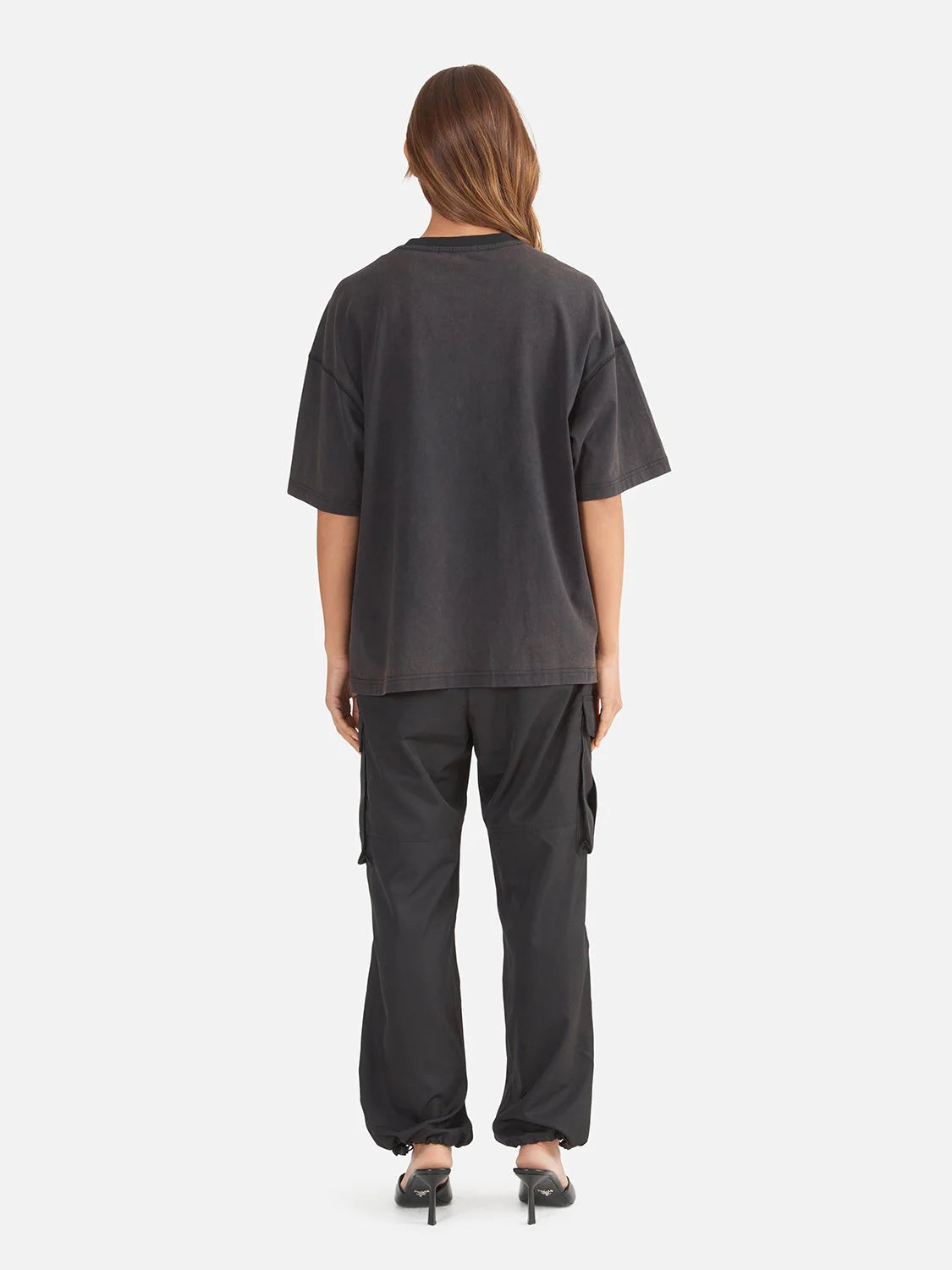 Elysian Collective Ena Pelly Mix Oversized Tee Washed Black