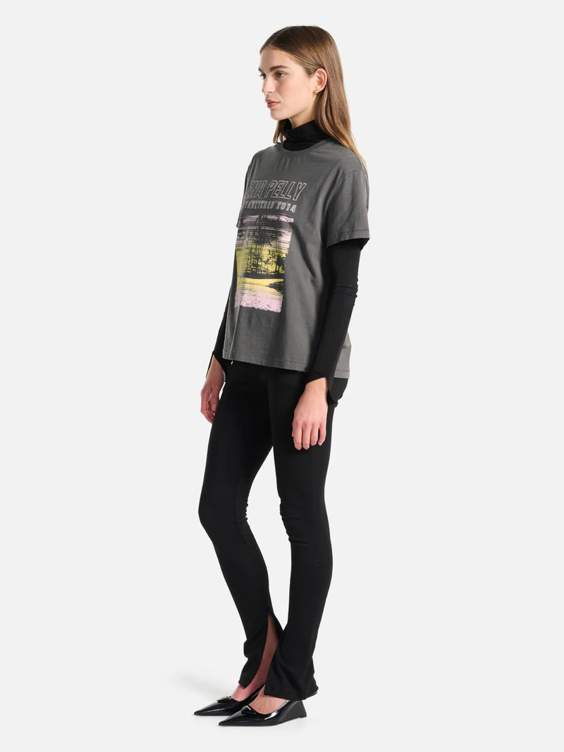 Elysian Collective Ena Pelly Palms Landscape Relaxed Tee Charcoal