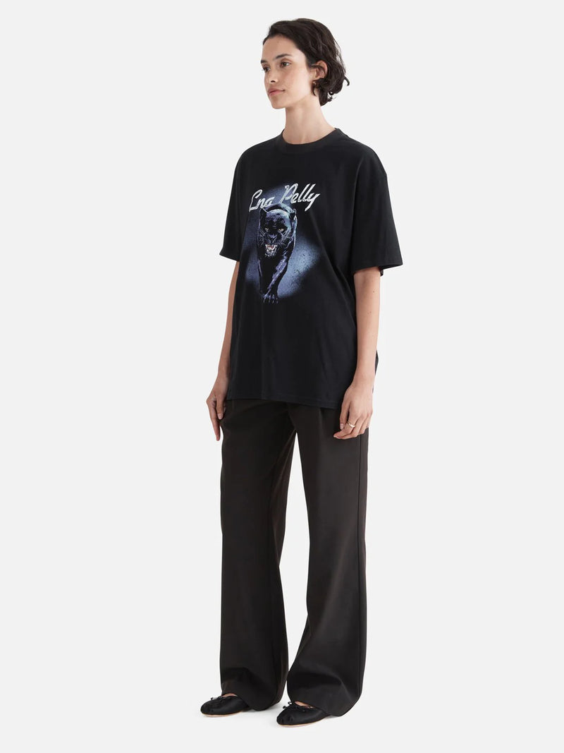 Elysian Collective Ena Pelly Panther Oversized Tee Washed Black
