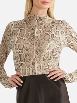 ENA PELLY - SADIE LONG SLEEVE TOP (SNAKE SKIN)