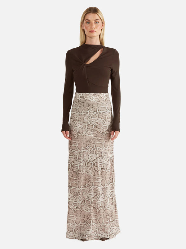 Elysian Collective Ena Pelly Sadie Maxi Skirt Snake Skin