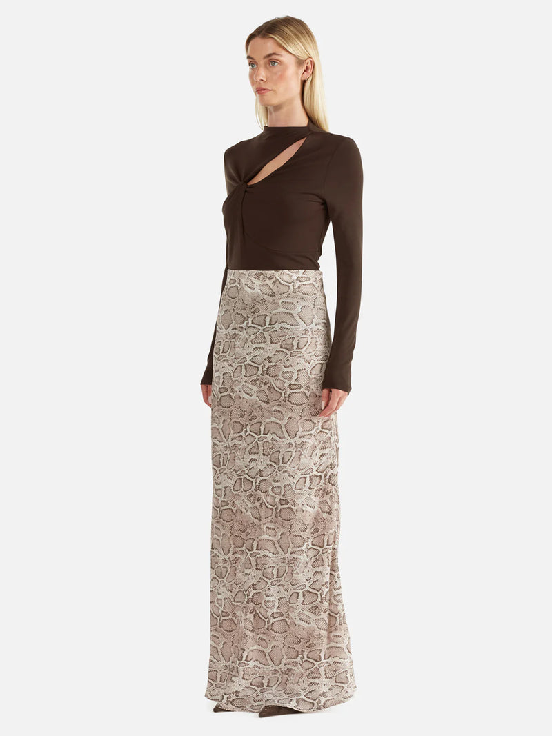 Elysian Collective Ena Pelly Sadie Maxi Skirt Snake Skin