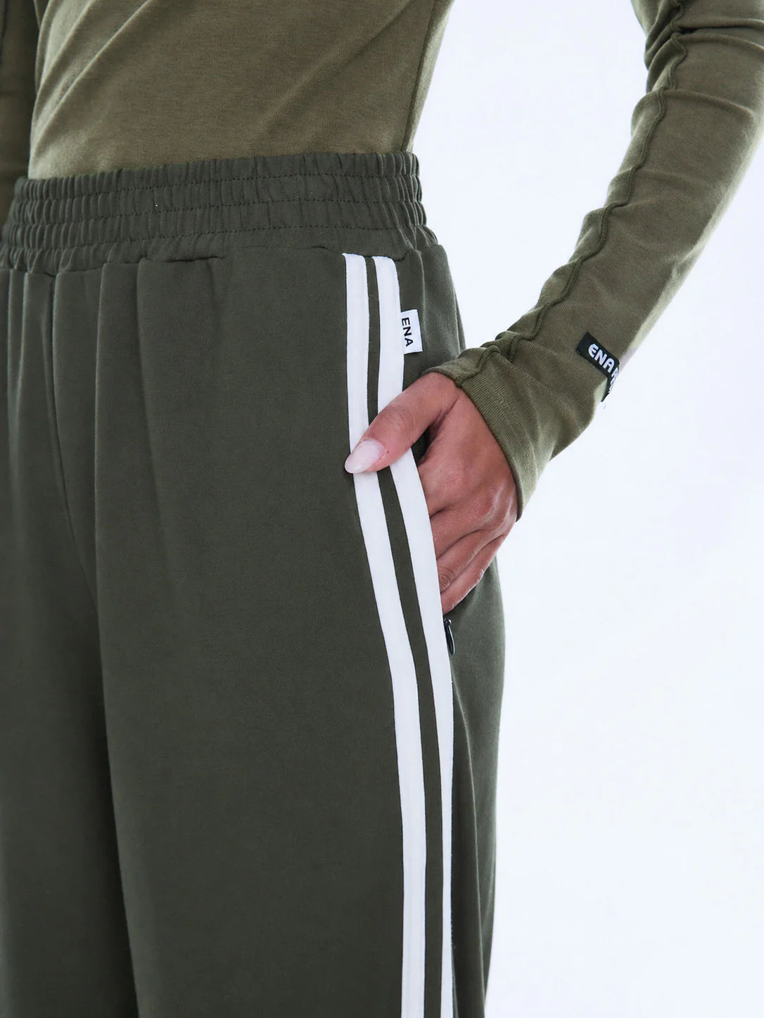 Elysian Collective Ena Pelly Valentina Stripe Pant Olive