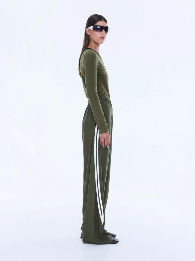 Elysian Collective Ena Pelly Valentina Stripe Pant Olive