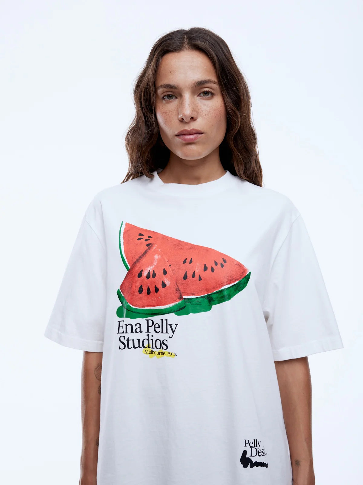 Elysian Collective Ena Pelly Watermelon Tee Vintage White