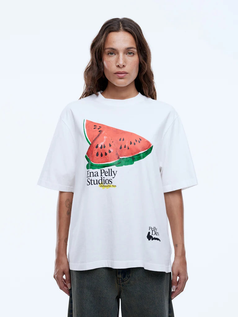 Elysian Collective Ena Pelly Watermelon Tee Vintage White