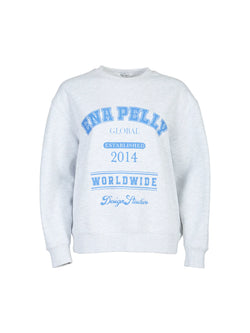 Elysian Collective Ena Pelly Worldwide Oversized Sweater White Marle