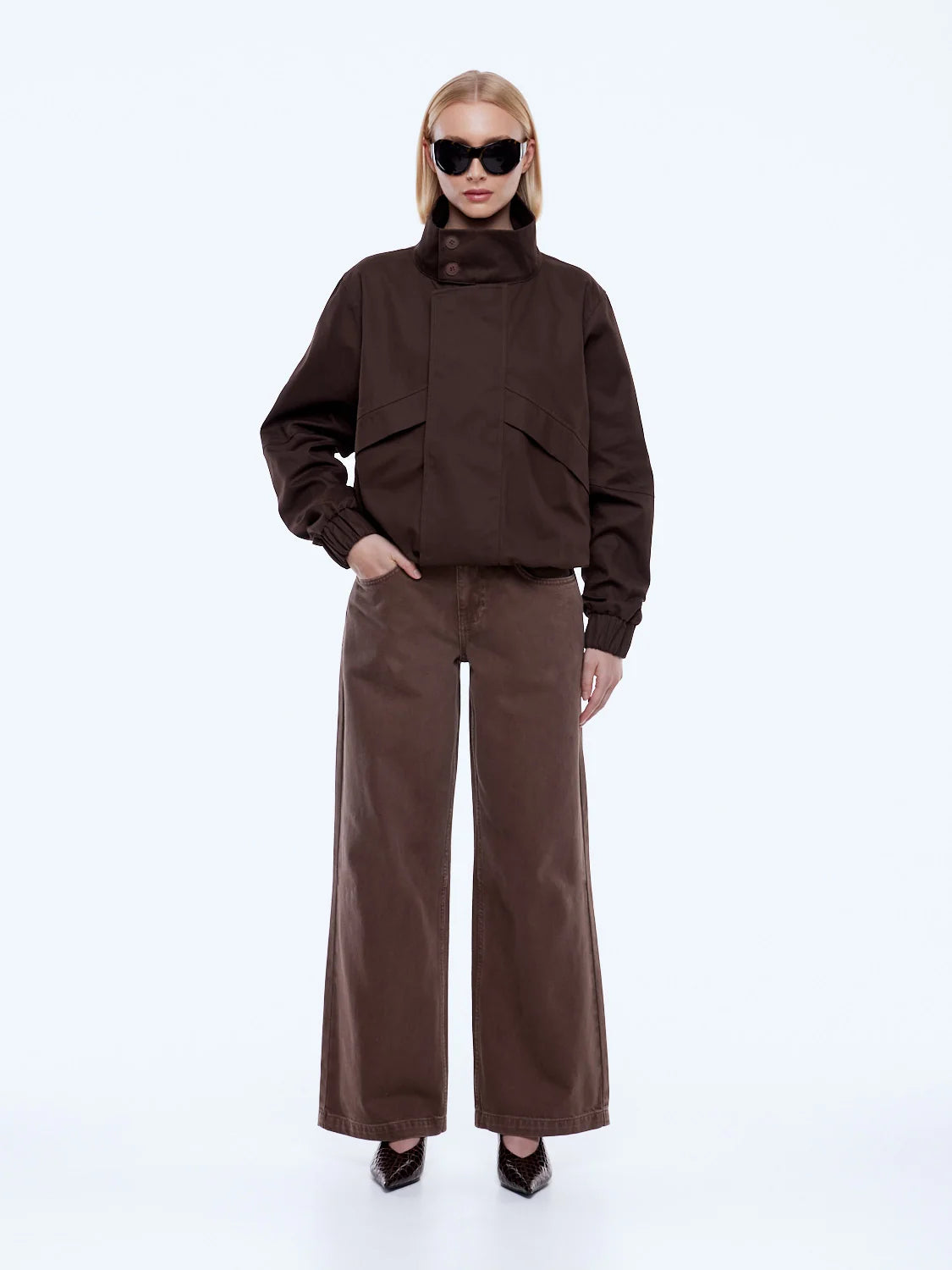 Elysian Collective Ena Pelly Zadie Bomber Chocolate