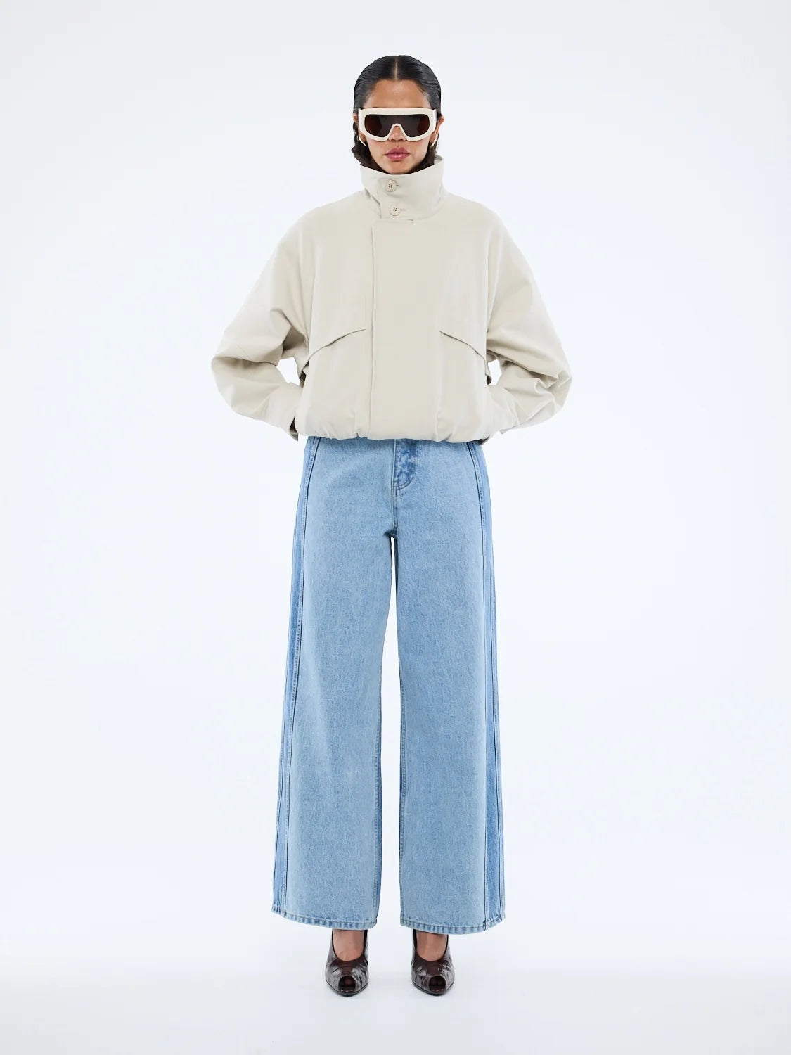 Elysian Collective Ena Pelly Zadie Bomber Jacket Sand