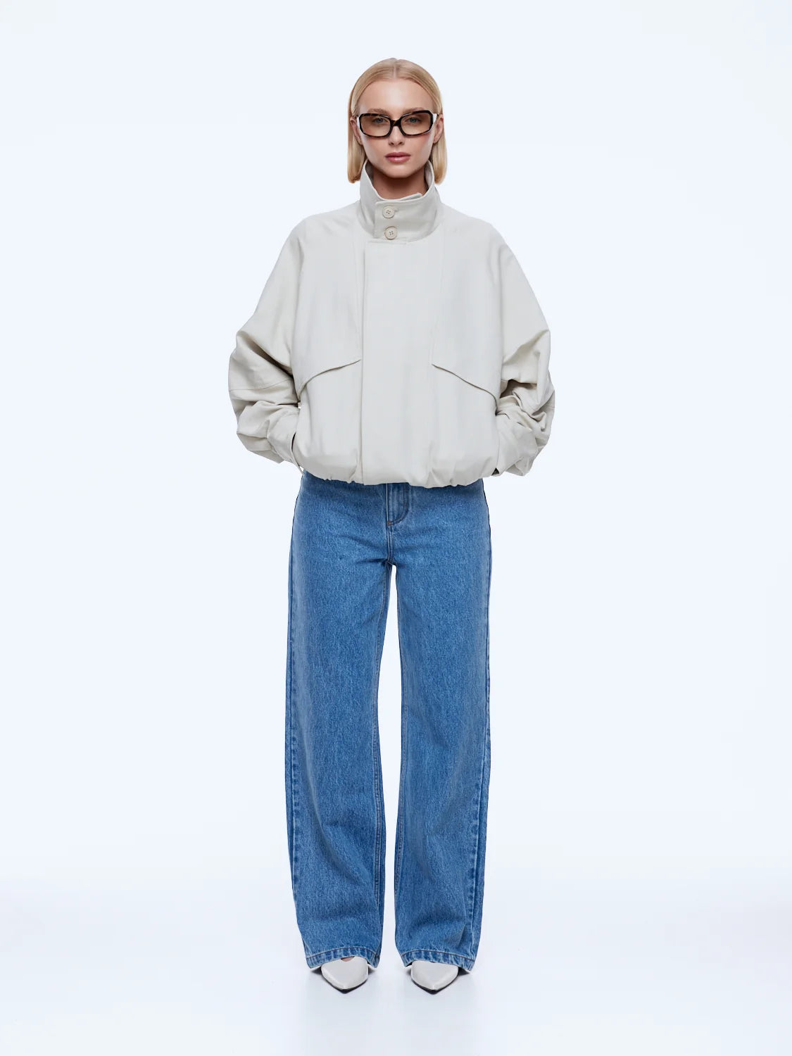 Elysian Collective Ena Pelly Zadie Bomber Jacket Sand