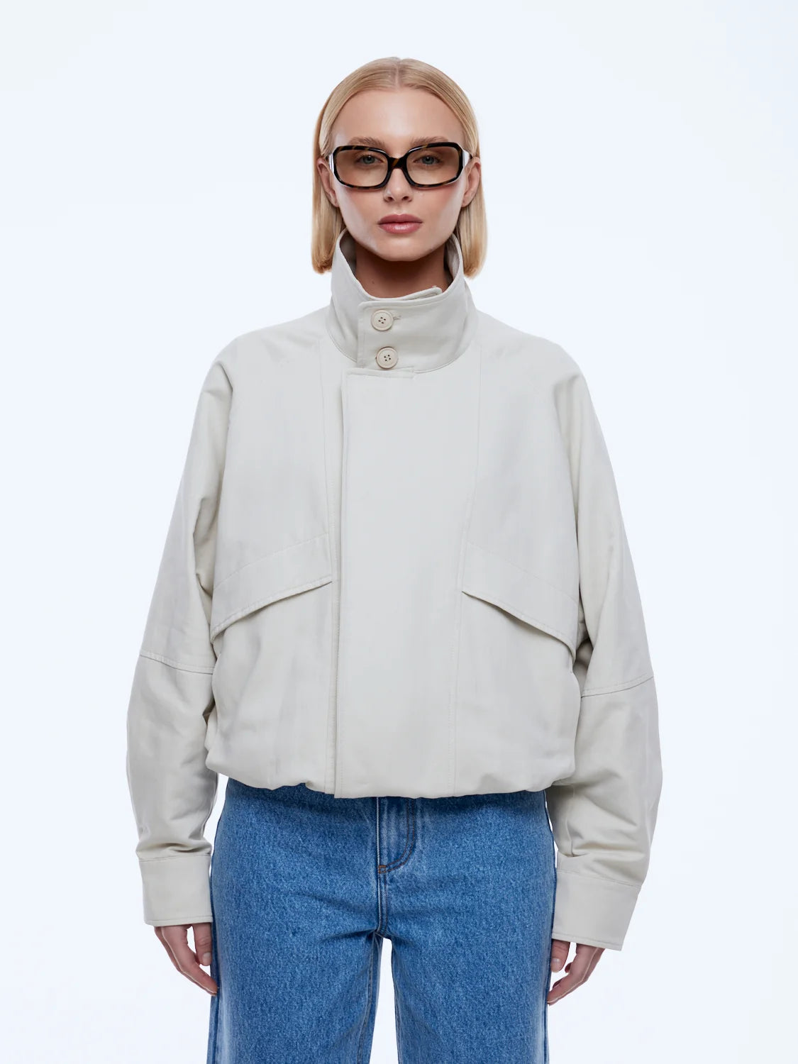 Elysian Collective Ena Pelly Zadie Bomber Jacket Sand