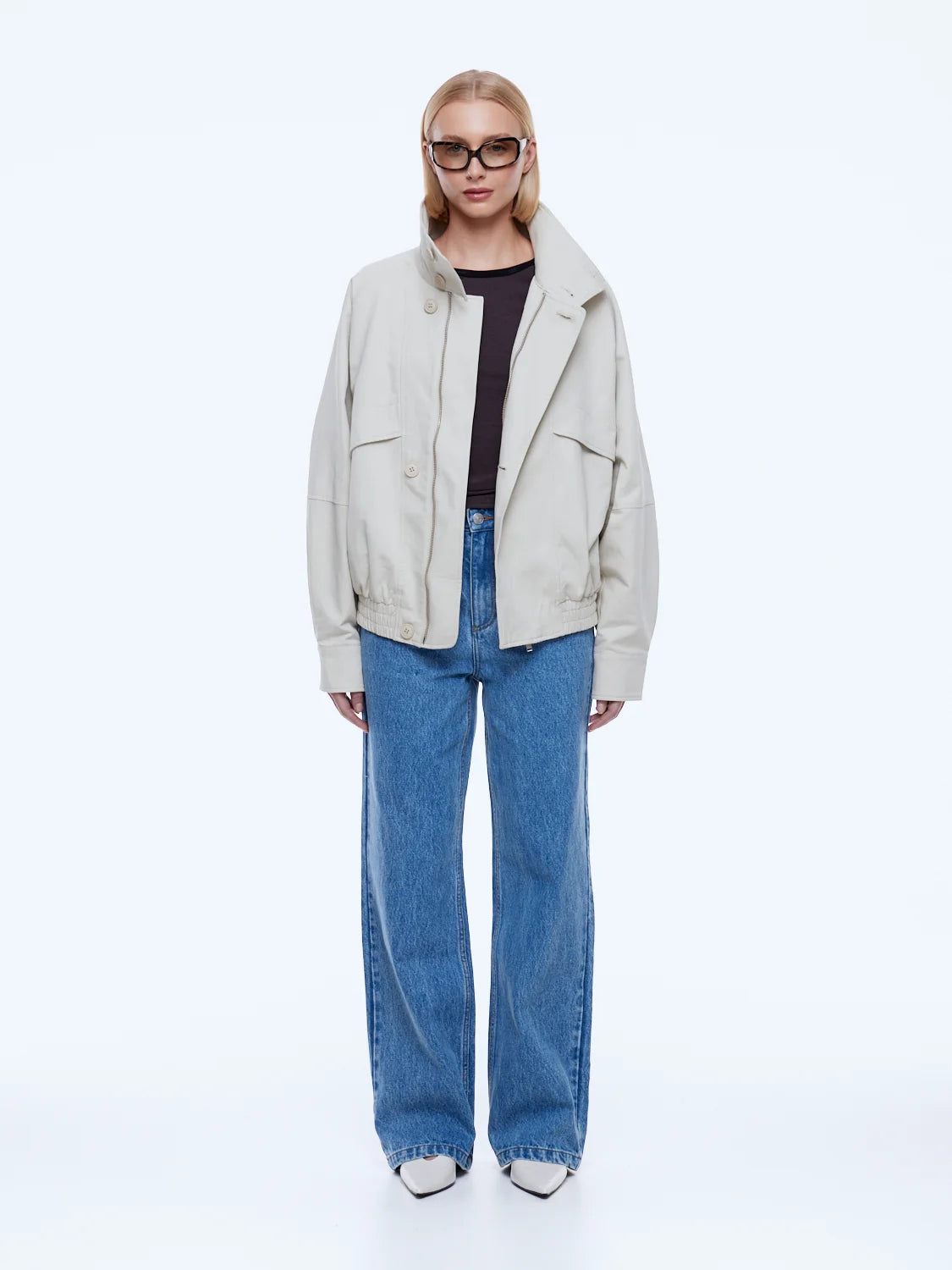 Elysian Collective Ena Pelly Zadie Bomber Jacket Sand