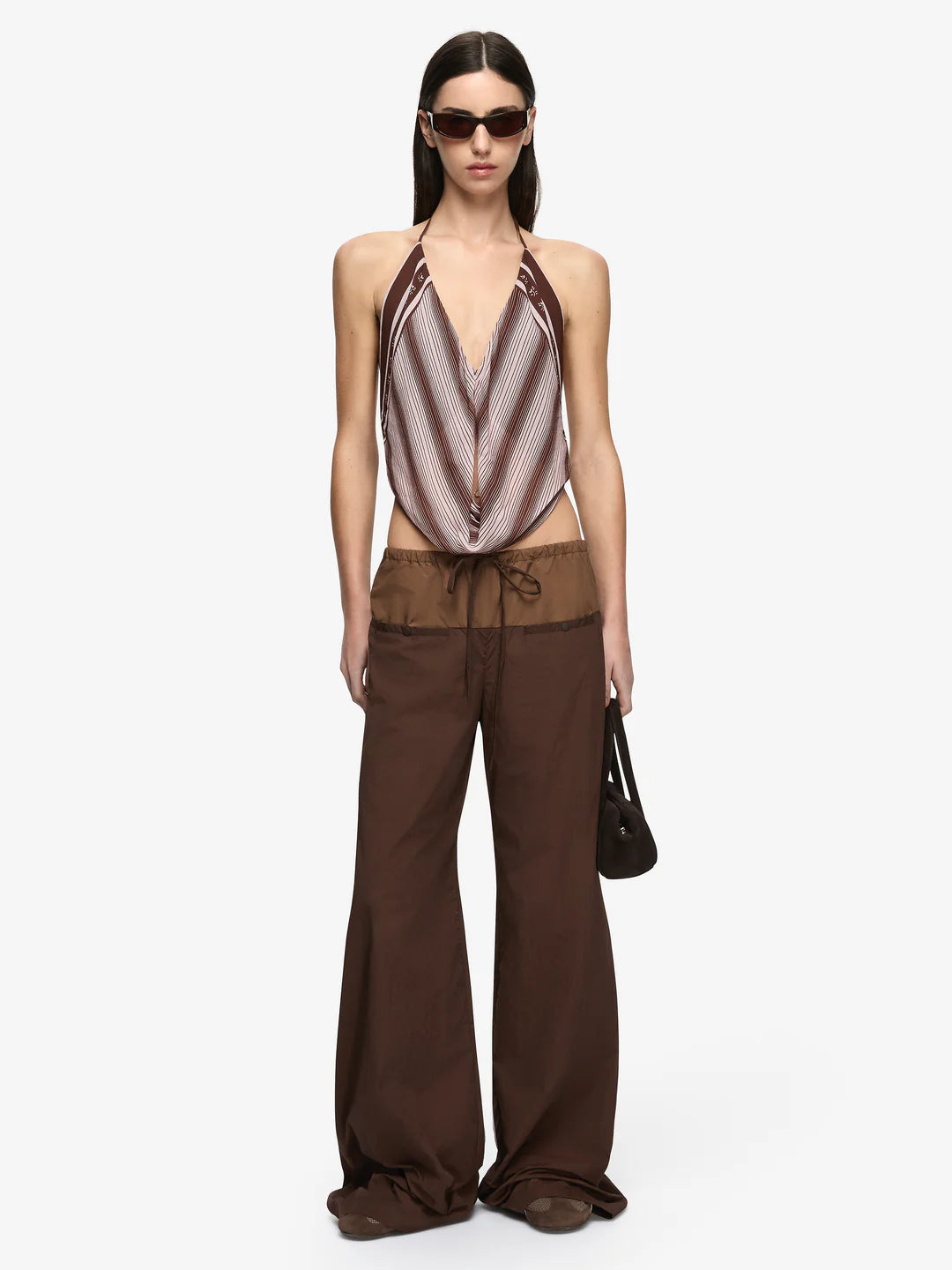 Elysian Collective Evely Halter Top Geo Scarf Print