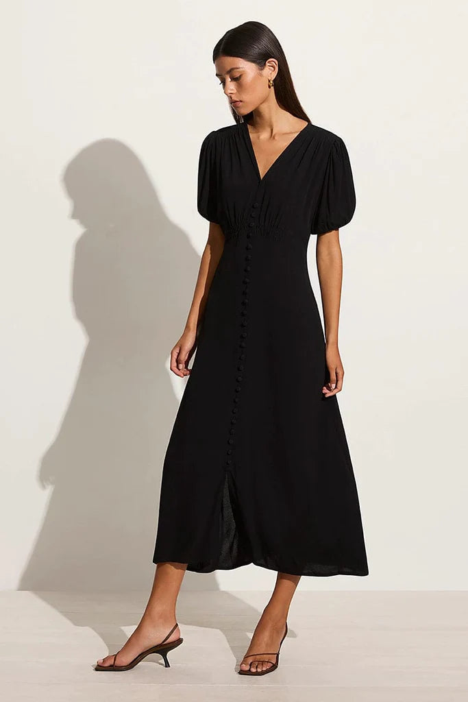 Elysian Collective Faithfull The Brand Bellavista Midi Dress Black