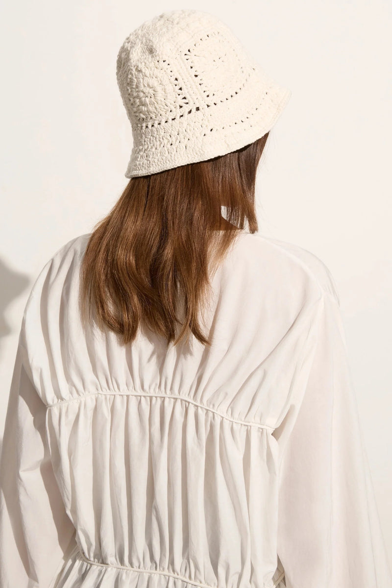 Elysian Collective Faithfull The Brand Bianca Crochet Hat Off White