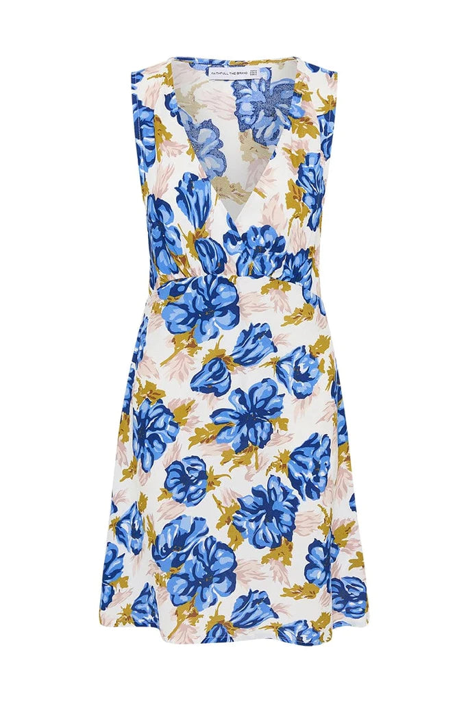 Elysian Collective Faithfull The Brand Penne Mini Dress Isadora Floral Navy