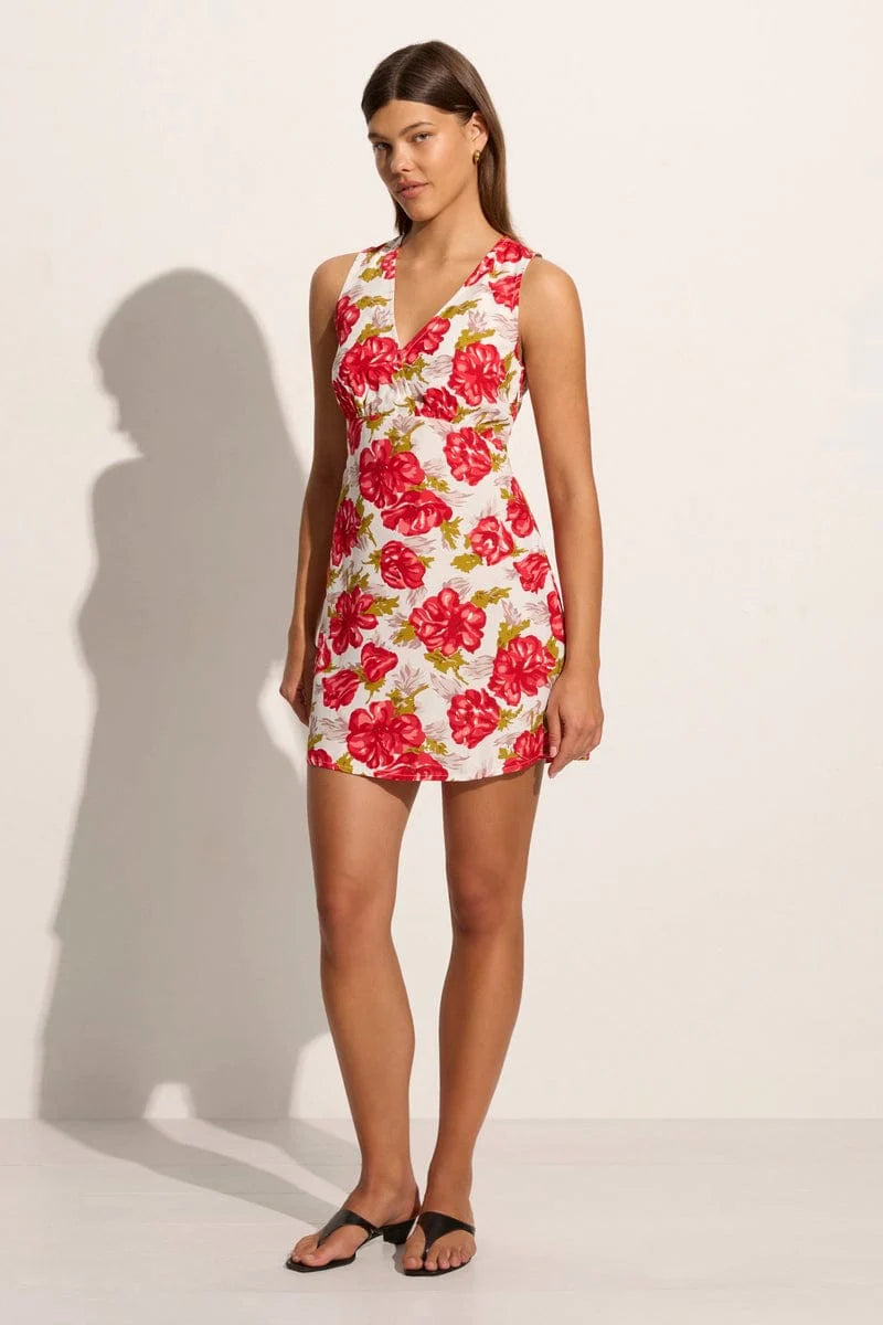 Elysian Collective Faithfull The Brand Penne Mini Dress Isadora Floral Red