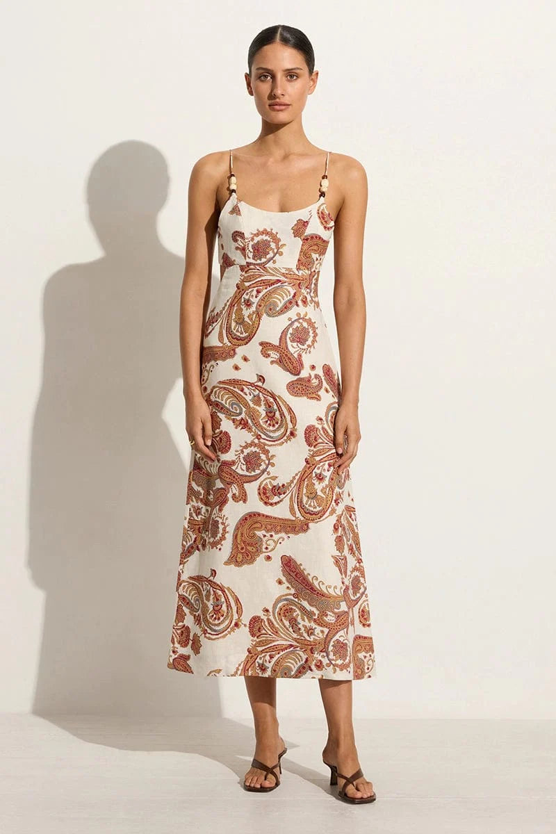 Elysian Collective Faithfull The Brand Regina Midi Dress Alessia Paisley