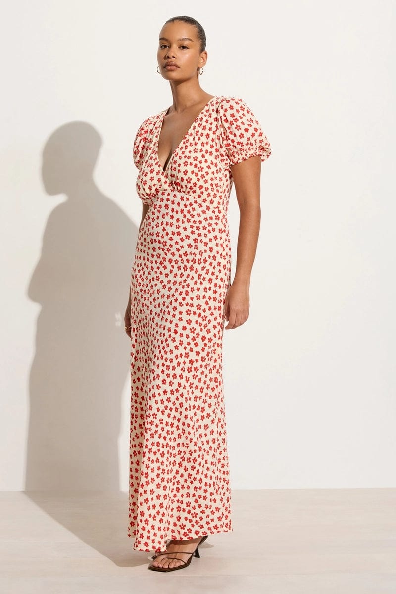 Elysian Collective Faithfull The Brand Reis Maxi Dress Gita Floral Red