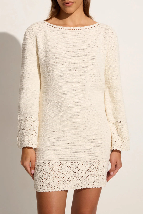 Elysian Collective Faithfull The Brand Ruia Handmade Crochet Dress Off White