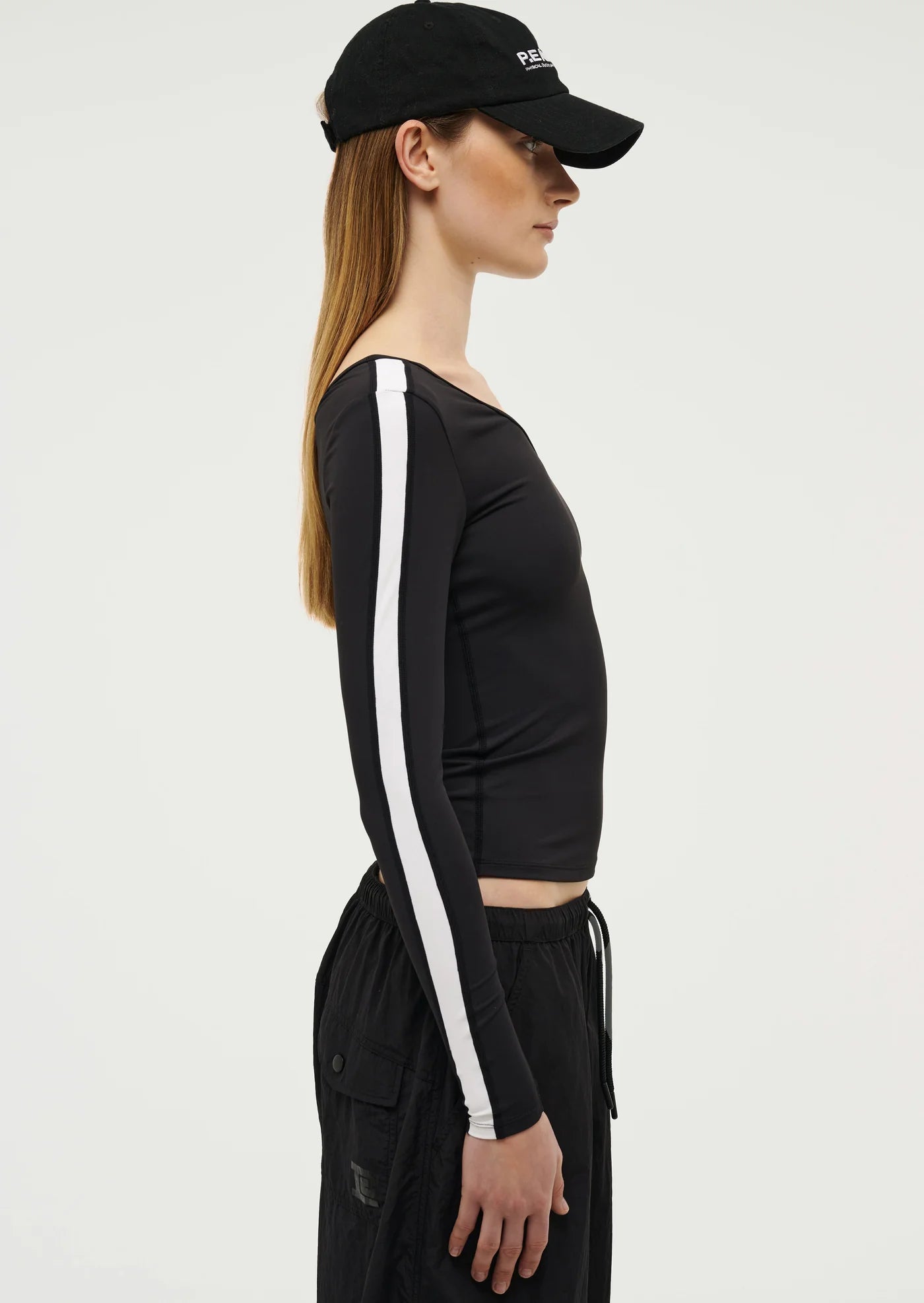 Elysian Collective Foundation Asymmetric Long Sleeve Top Black