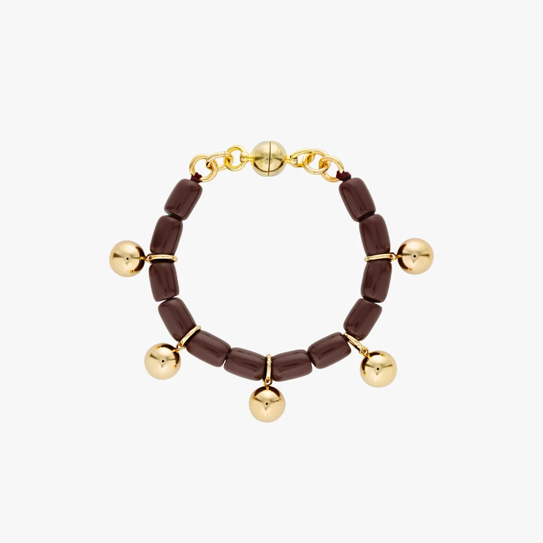 Elysian Collective Gimme Resin Bracelet Burgundy Gold